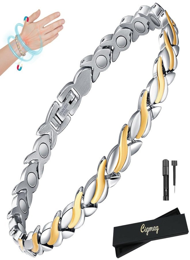 Cigmag Magnetic Bracelets for Women, Titanium Steel Premium Ultra Strength Magnets,Waterproof and Adjustable - Image 1